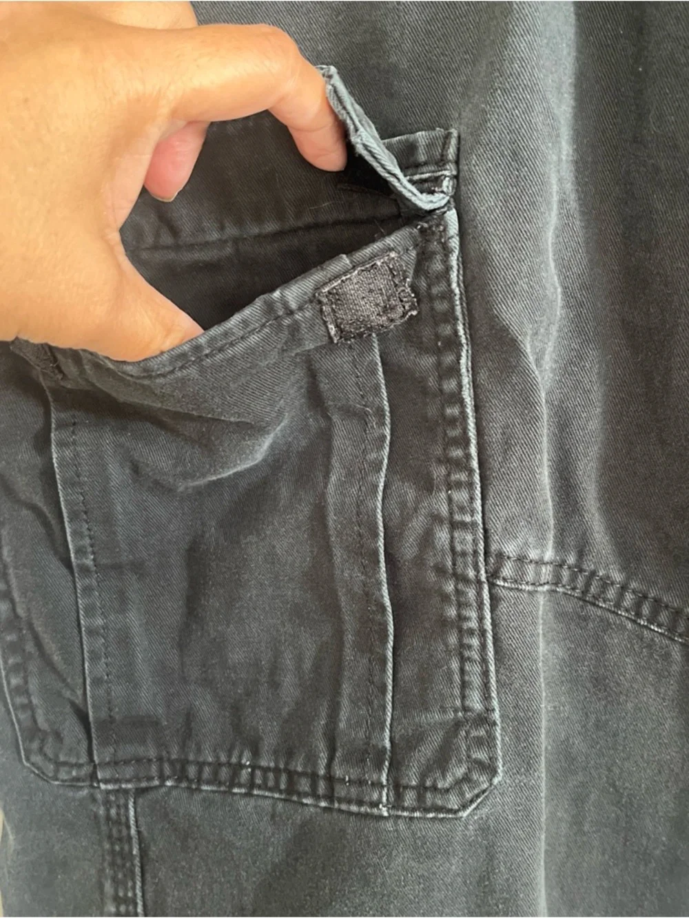 Wrangler Relaxed Fit Cargo Pants Black Utility Trousers 38/30 5 Pockets Work